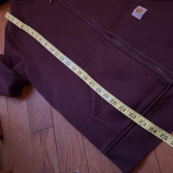 Carhartt maroon Sherpa lined hoodie sweatshirt size Medium - Picture 13 of 16